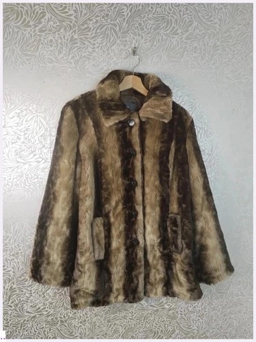 South brown retro faux fur - brown,