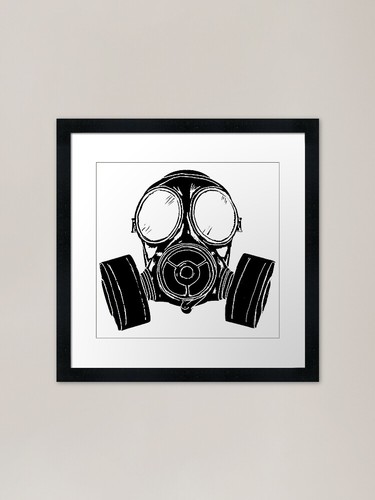 S10 gas mask drone - drone, framed