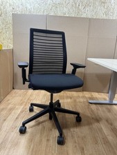 Steelcase V2 Task Chair Ergonomic Design Adjustable Height Mesh Back Black Seat