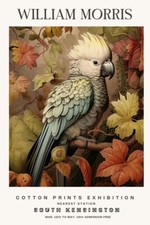 William Morris Vintage Cockatoo Cotton Exhibition Prints Wall Art Poster 