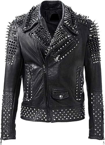 Studded leather jacket - studded,