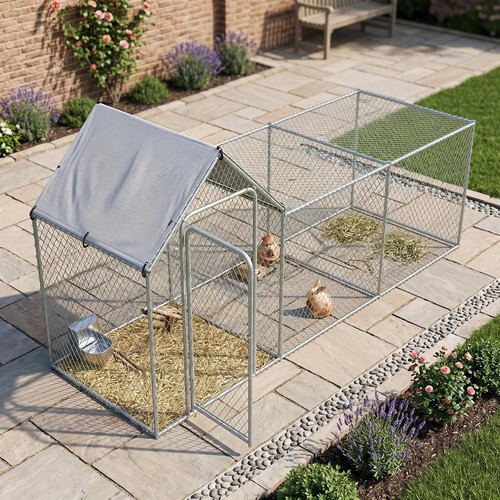Walk metal chicken coop - walk-in,