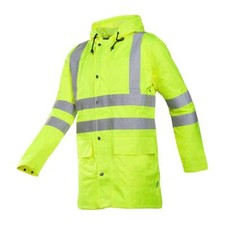 SIOEN Monoray Hi-Vis Orange Rain Work Waterproof Hooded Jacket Coat Size S-XXXL