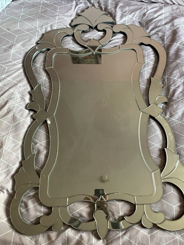 Silver ornate mirror shabby - ornate,