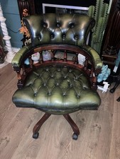 Fabulous Mid Century One Owner Chesterfield Captains Chair In Good Condition
