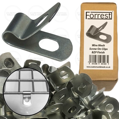 Wire mesh screw clips - wire, on