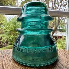 VTG Hemingray-42 Aqua Glass Telegraph Insulator USA CD 154 – All Drips Intact