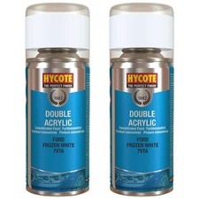 Hycote Colour Fast Drying Aerosol Spray Paint XDFD719 Ford Frozen White 150ml x2