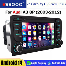 For Audi A3 2003-2012 Android 14 7" Car Radio Stereo Apple Carplay GPS Head Unit
