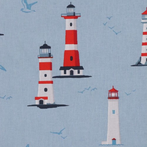 Nash lighthouse blue fabric - nash,