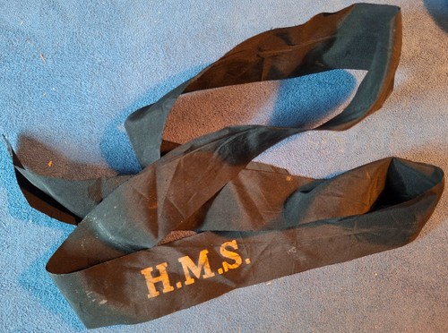 Royal navy cap tally hms - royal,