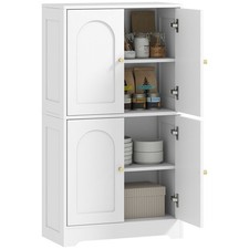 HOMCOM 110cm Kitchen Cupboard with 4 Arched Doors and 2 Adjustable Shelves