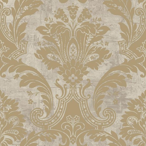 Belgravia plaster damask - damask, gold