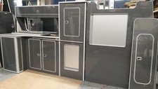Assembled LWB Campervan Furniture - Gloss Grey. VW Transporter T5/T6