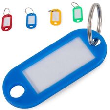 Key Ring Tags Set of 10 Multicolour With Plastic Tag Red Blue Yellow Green