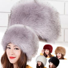 Lady Winter Warm Cossack Hat Russian Style Ski Soft Fake Fur Hat Warm Ski Cap UK