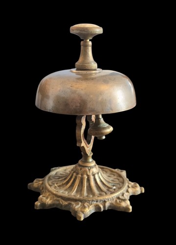 Antique brass desk bell - brass,