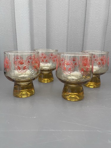 Vintage 1970s amber glasses - vintage,