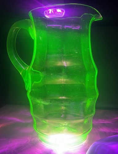 Uranium glass green - glass, pitcher