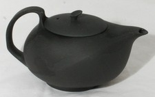 Superb Wedgwood Black Basalt 1 Cup Teapot Mid Century Design