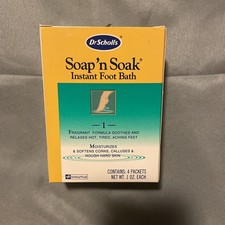 Vintage 4 Pack Dr. Scholls Soap n Soak Instant Foot Bath Packets. New Old Stock