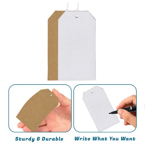 White kraft labels - white, 120mm