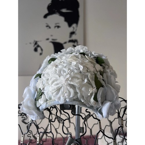 Vintage floral pillbox hat - pillbox,