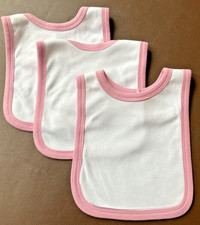 Baby Bibs White with Pink