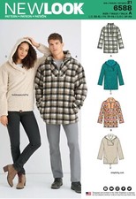 NEW LOOK 6588 MISSES' & MEN'S UNISEX TOPS Sewing pattern Sizes XS - XL