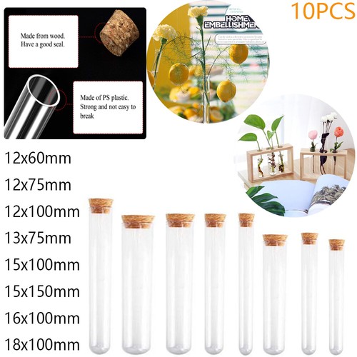 10pcs clear test tube with - clear,
