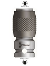 Wera 784 A METAL 1/4" Square Drive-1/4" Hex Screwdriver Bit Adaptor Chuck,042750