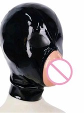 Black Latex Rubber Vagina Hood