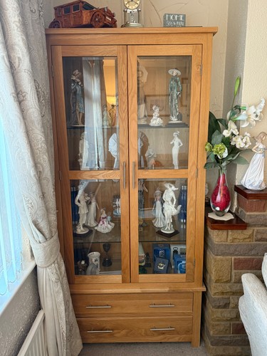 Oak display cabinet - oak, with