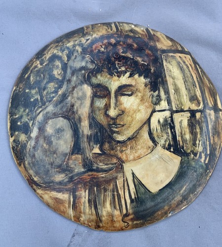 Vintage art pottery circular - pottery,