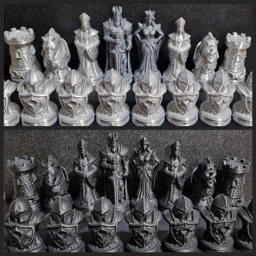 Medieval knight chess pieces - medieval,