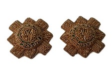 Scots Guards Rank Stars Thistle (Gold) Hand Embroidered H/E Insignia 1 Pair