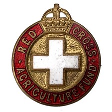 WW2 Red Cross Agriculture Fund War Effort Contributors Enamel Lapel Badge