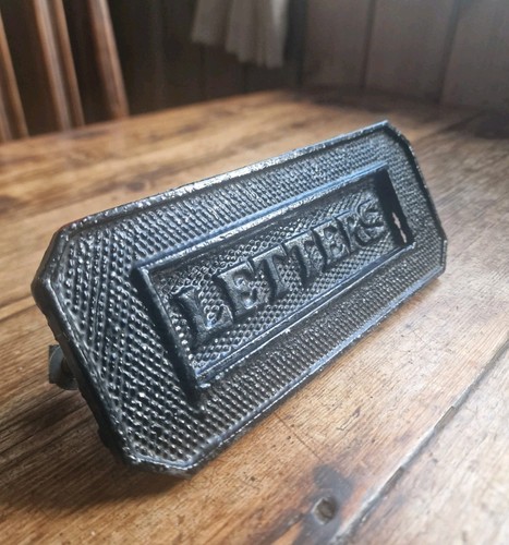 Victorian cast iron letterbox - victorian,
