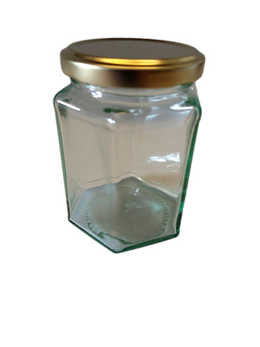 Hexagonal glass jars with - hexagonal,