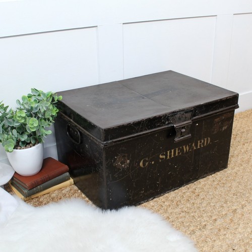 Antique metal deed box - box., ideal