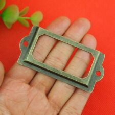 20X Antique Brass Metal Label Pull Frame Handle File Name Card Holder 40 Screws