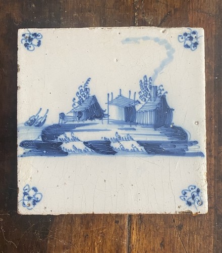 Charming dutch delft tile - a,