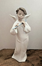 1996  LLADRO  9" ANGEL & FLUTE