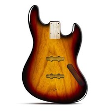 Jazz Bass Compatible Guitar Body - 2 Piece USA Alder - 3 Colour Sunburst