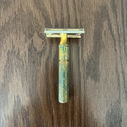 Brass gillette tech fat - brass, handle