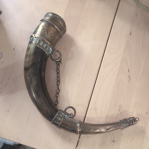 Vintage powder horn - powder, brass
