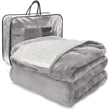 Extra Warm Sherpa Fleece Blanket 480 Gsm Soft Reversible Large Sofa Bed Throws
