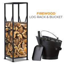 Large Black Firewood Log Rack