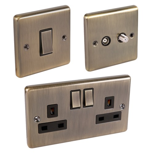 Antique brass sockets - antique,