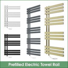 Prefilled Electric Heated Towel Rail D-shape Radiator Ladder Warmer Heating Rads